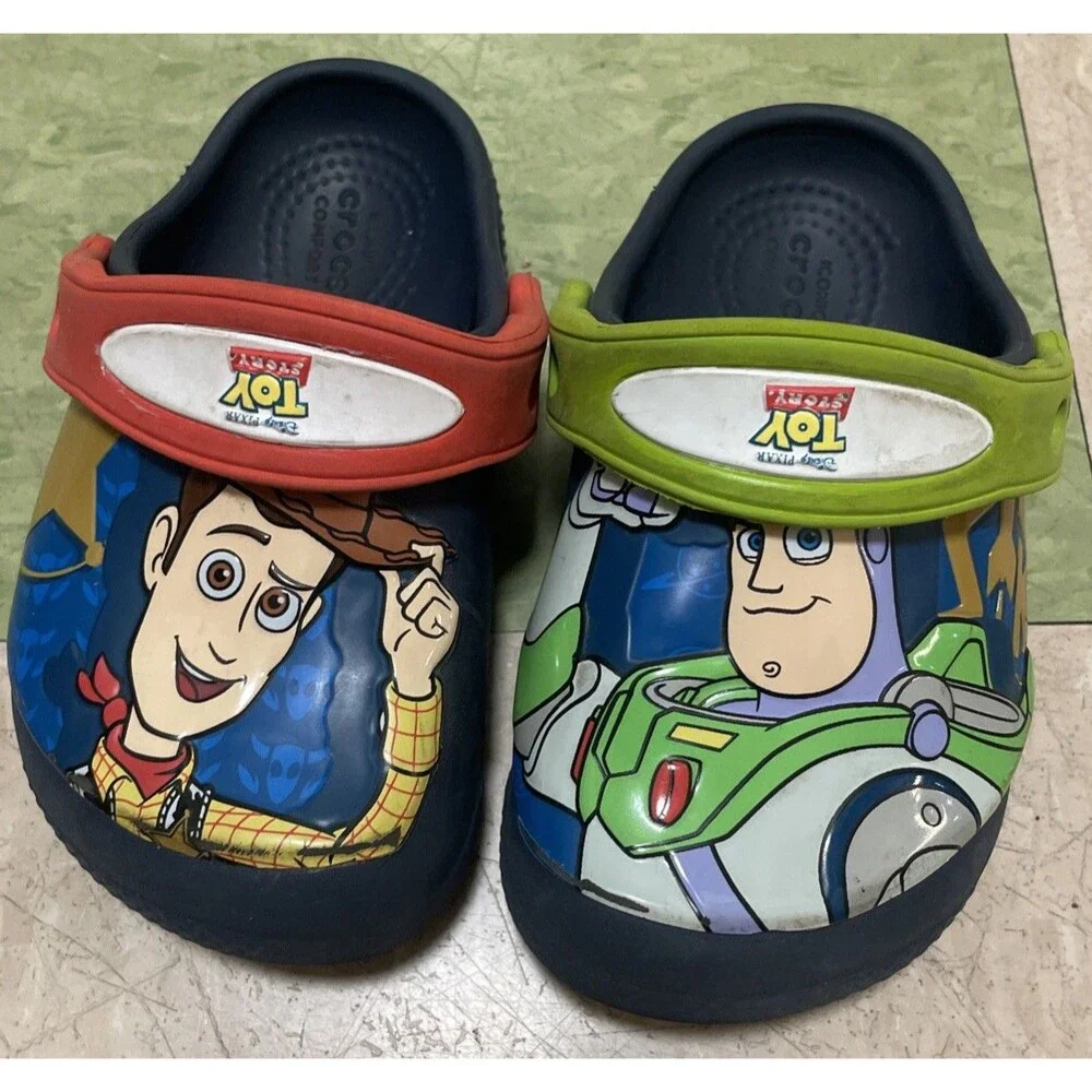 Crocs Fun Lab Toy Story Woody Buzz Lightyear Navy Blue Clogs Toddler Size C7